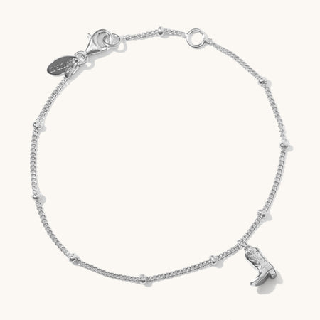 Cowboy Boot Bracelet Silver